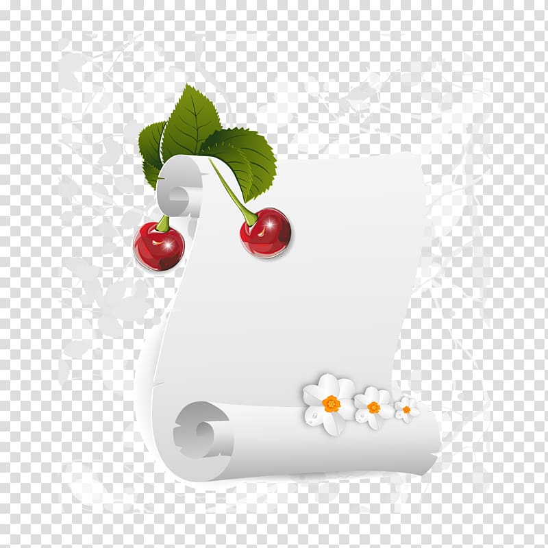Paper Scroll Christmas , cherry leaf roll transparent background PNG clipart