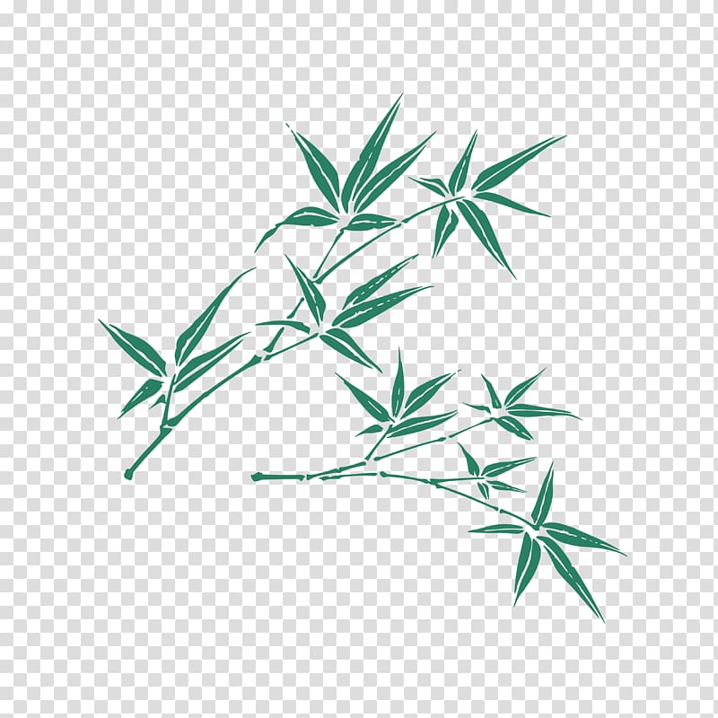 Bamboo Bird-and-flower painting Art Illustration, Bamboo leaves HD transparent background PNG clipart