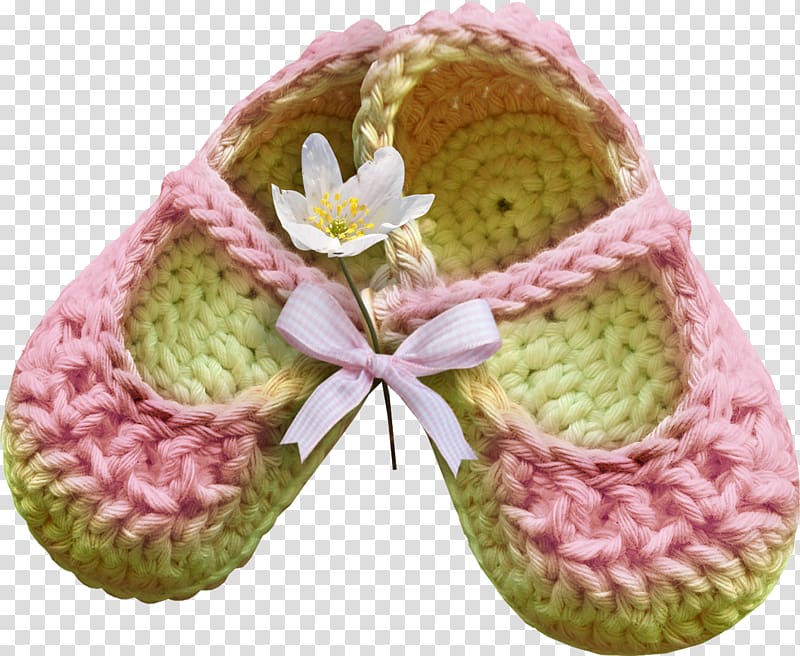 Slipper Shoe High-heeled footwear, lovely,Knitted baby shoes transparent background PNG clipart