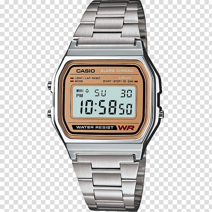 Casio Classic A158WA-1 Analog watch Jewellery, watch transparent background PNG clipart