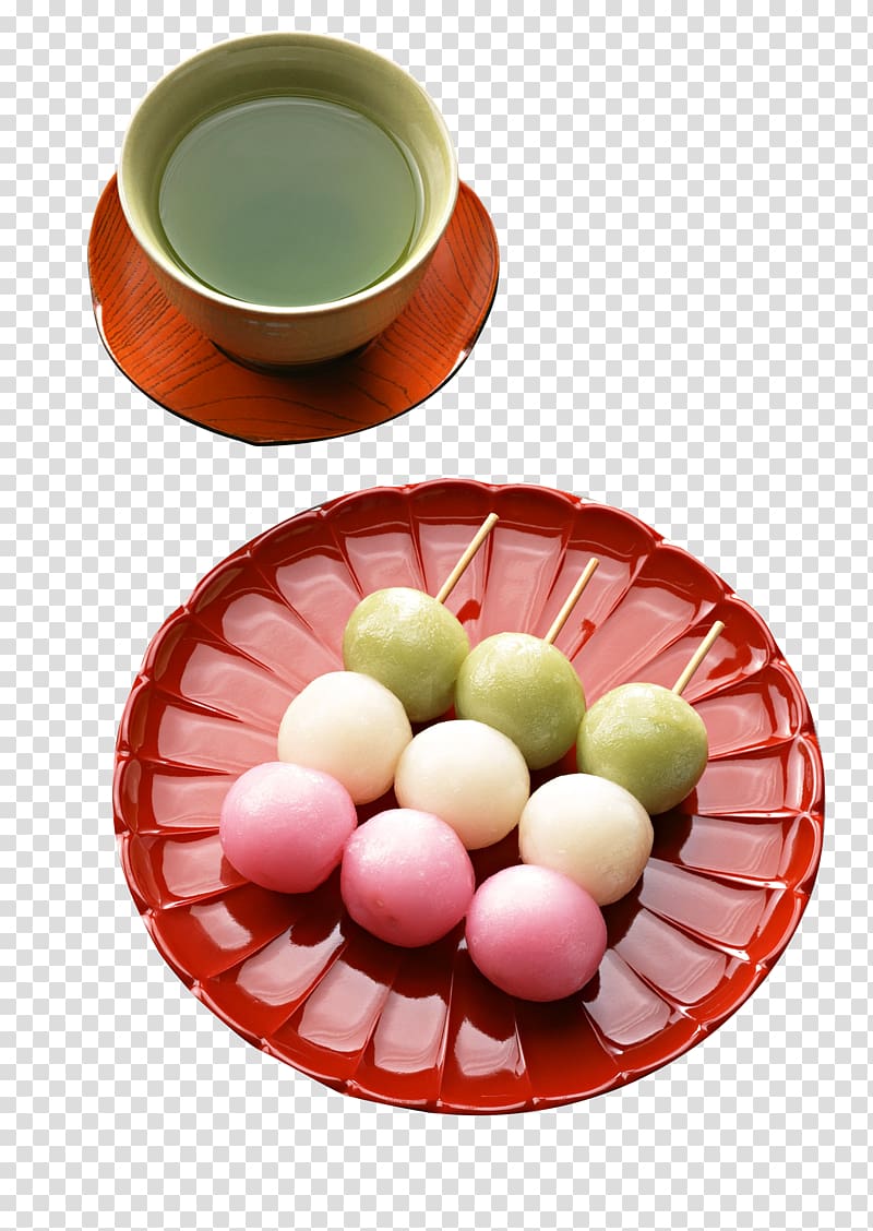 Dango Japanese Cuisine Mochi Wagashi Matcha, Sticky rice cake,green tea