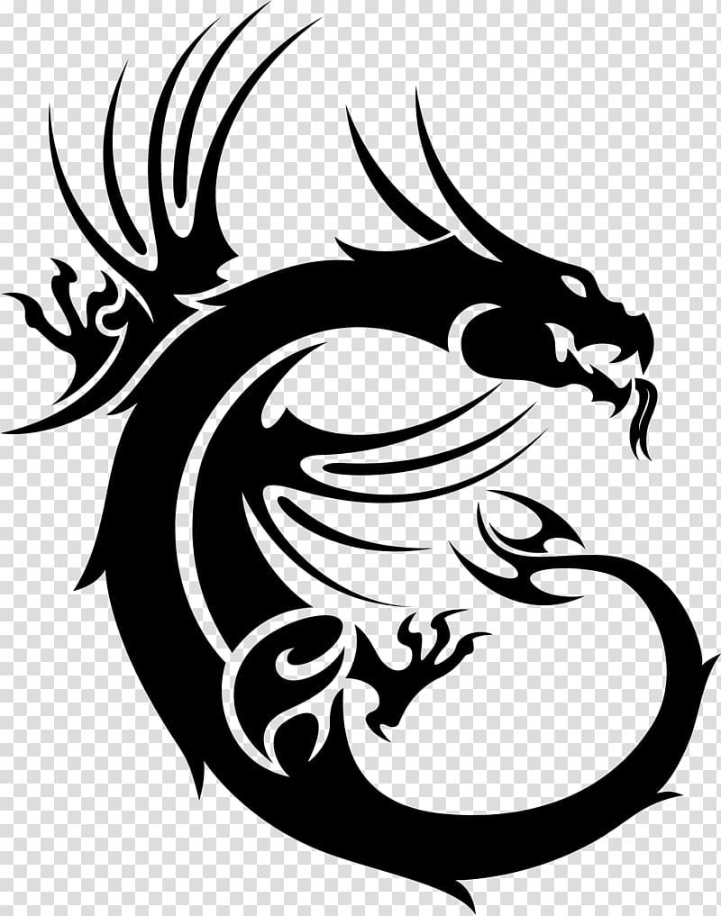 dragon illustration, Laptop MSI Computer Cases & Housings Gaming computer Video game, tatto transparent background PNG clipart