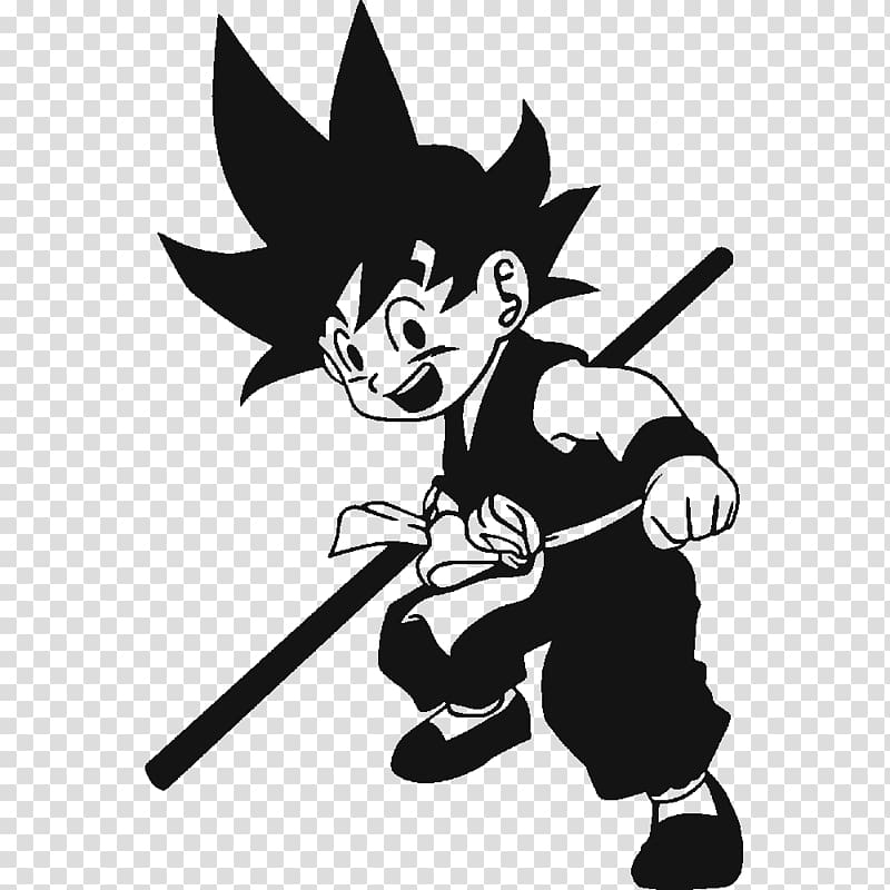 Goku Vegeta Wall decal Sticker, dragon ball black and white transparent background PNG clipart