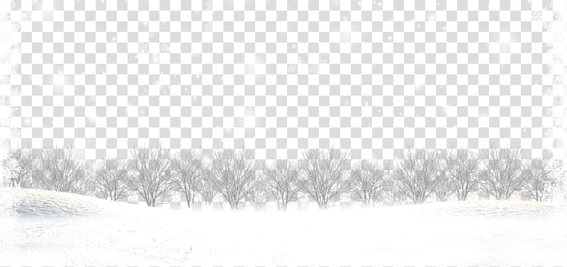 trees under falling snow template, Black and white Brand Pattern, Snowflake border transparent background PNG clipart