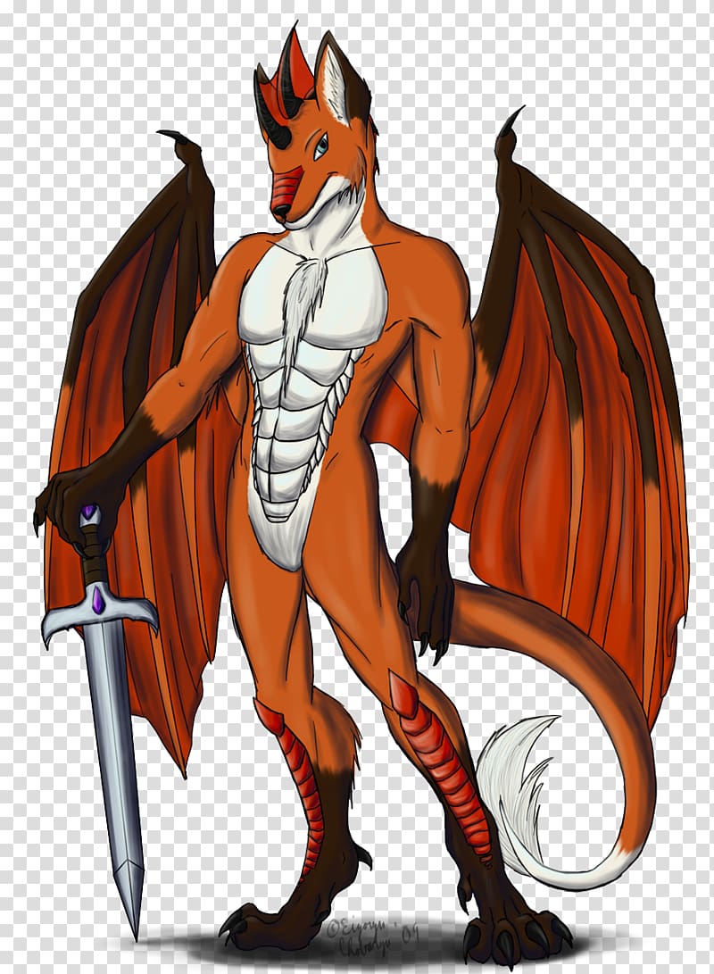 Dragon Fox Anthropomorphism Kitsune, dragon transparent background PNG clipart