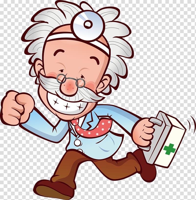 , The doctor holding the first aid kit transparent background PNG clipart