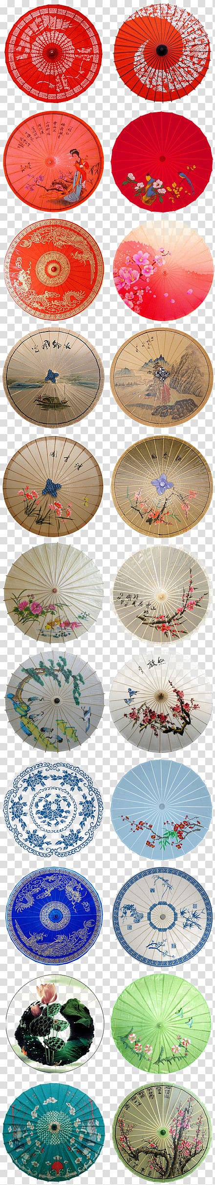 assorted-color oil paper umbrella lot, Japanese art Paper Umbrella Good citizenship, Red paper umbrella transparent background PNG clipart