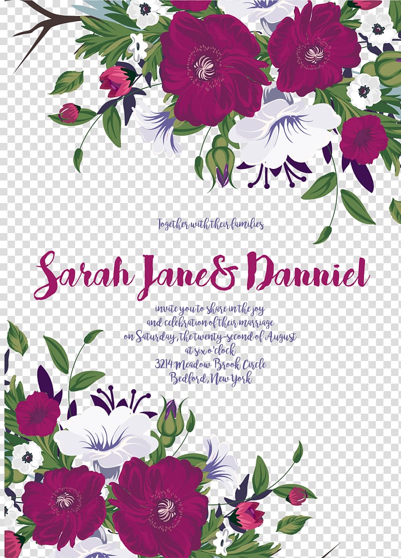 Wedding invitation Paper, paper bottom plate material, Sarah Janes Danniel text transparent background PNG clipart