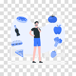 illustration, Healthy options, options, food, people, choice, question transparent background PNG clipart thumbnail
