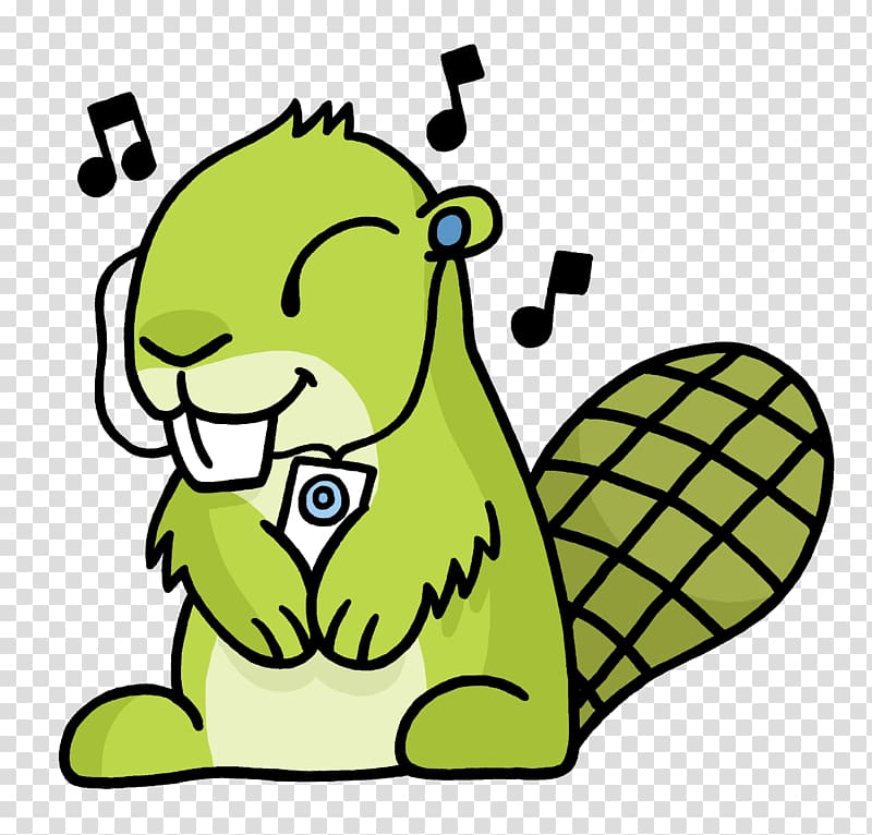 green squirel illustration, Listen To Music Adsy transparent background PNG clipart