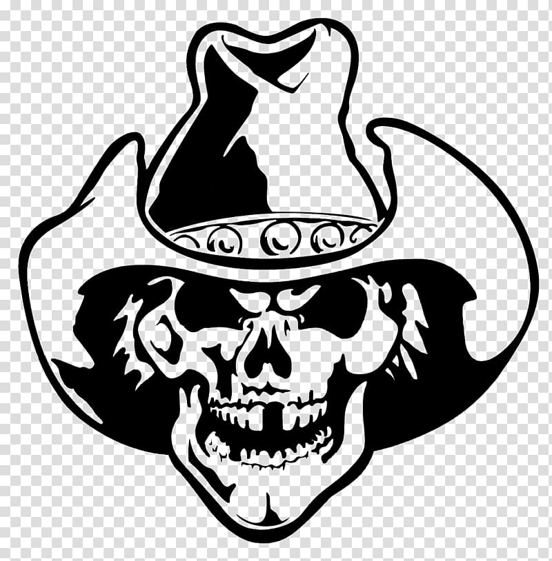 Cowboy hat Skull , skull transparent background PNG clipart