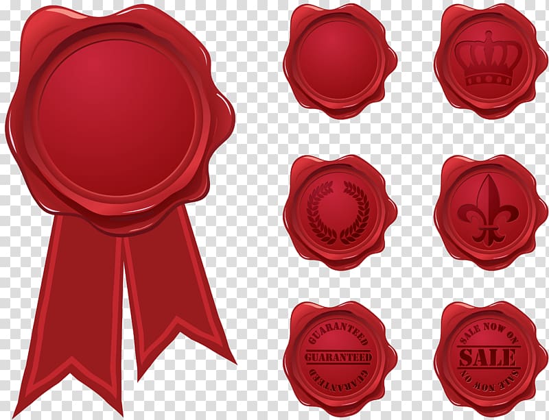 red assorted stamps illustration, Paper Sealing wax Stamp seal, Sale Sticker transparent background PNG clipart