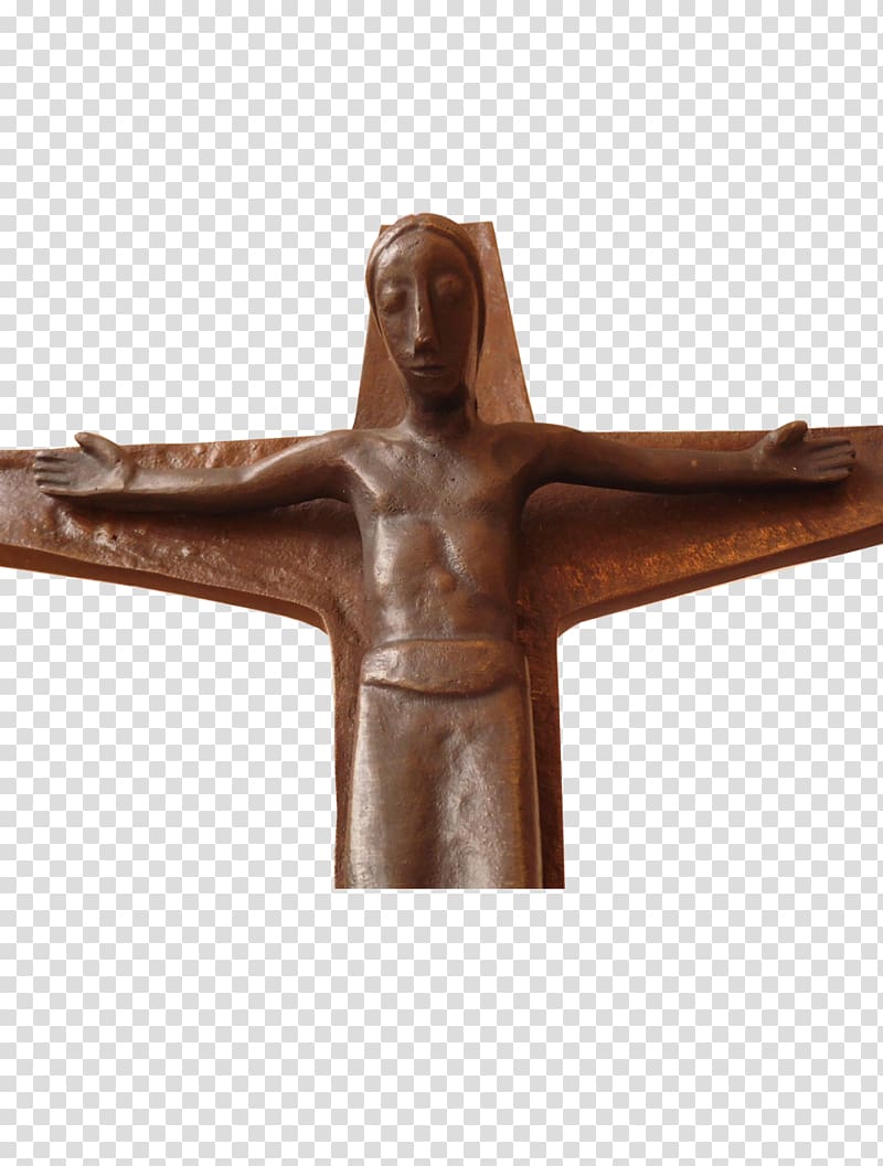 Crucifix Christian cross Bronze sculpture, Crucifixo transparent background PNG clipart