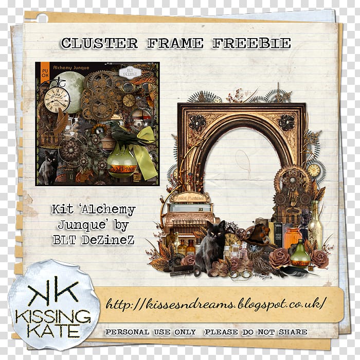 Steampunk Digital scrapbooking Frames, kiss frame transparent background PNG clipart