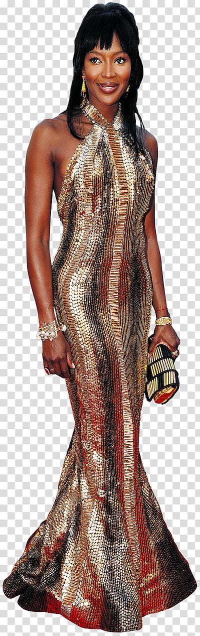 Socialite Supermodel Gown fashion model, Naomi campbell transparent background PNG clipart