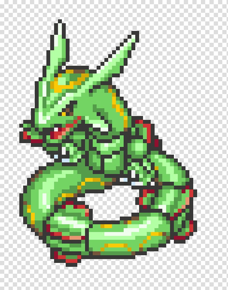 Rayquaza Pokémon Pixel art Cross-stitch, pokemon transparent background PNG clipart