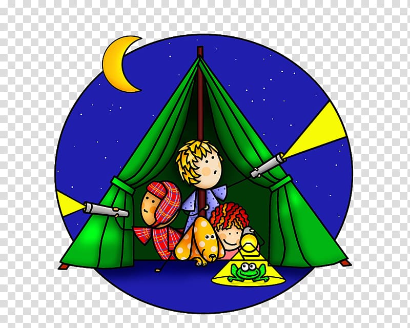 Camping Drawing Illustration, A family of flashlight lighting at night camping transparent background PNG clipart