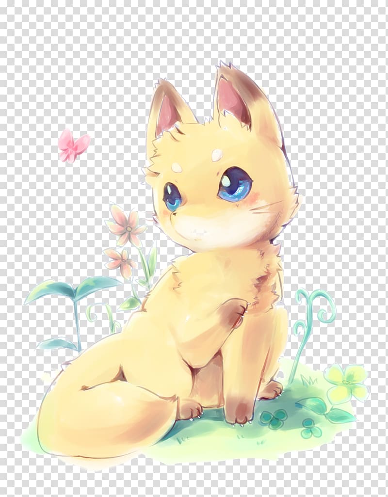 Kitten Whiskers Cartoon Yellow Illustration, Cartoon fox transparent background PNG clipart