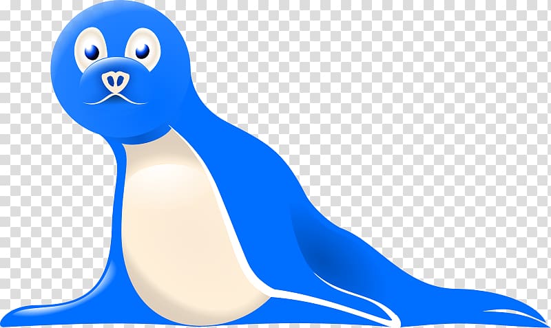 Earless seal Open Harp seal, blue stamp transparent background PNG clipart