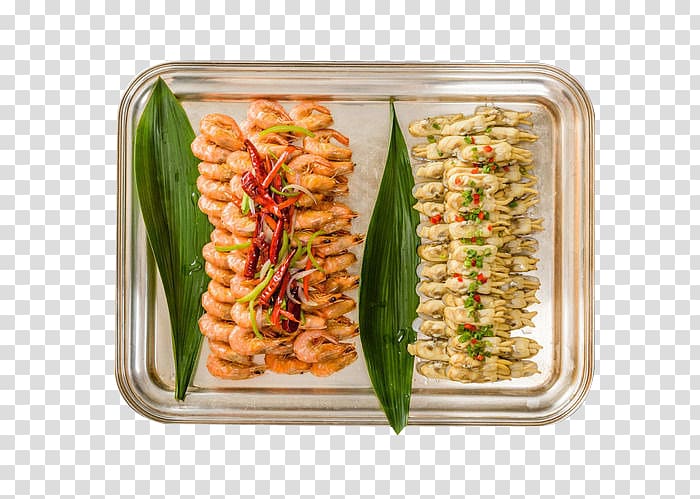 Vegetarian cuisine Barbecue Shellfish Shrimp and prawn as food, Spicy shrimp razor shellfish transparent background PNG clipart