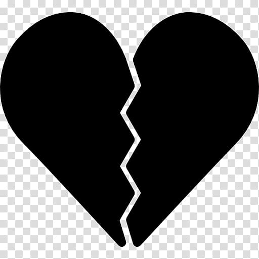 Broken heart Silhouette , heart-shaped silhouette transparent background PNG clipart