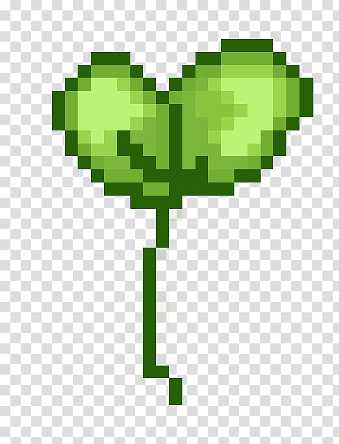 Pixel art Heart, sprout transparent background PNG clipart