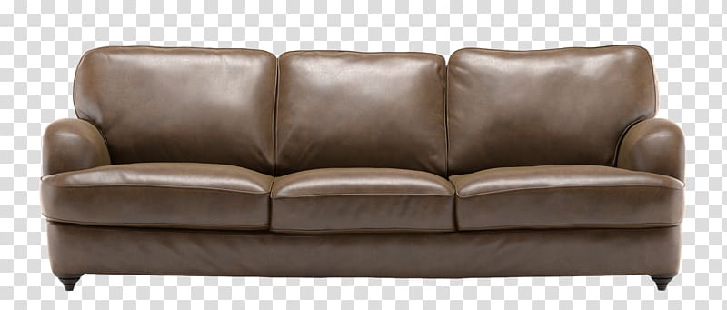 Loveseat Comfort Leather Couch, high-end sofa transparent background PNG clipart