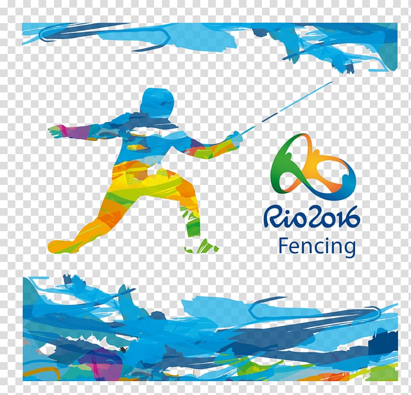 2016 Summer Olympics Rio de Janeiro Fencing Olympic symbols Sport, Rio 2016 Olympic Games transparent background PNG clipart