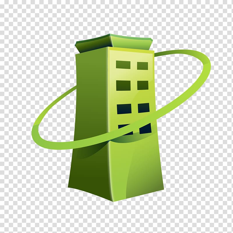 Building Drawing Architecture, Cartoon Green Building transparent background PNG clipart