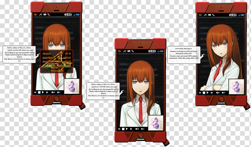 Steins;Gate 0 Kurisu Makise Rintarou Okabe Rainmeter PlayStation 3, Vlc transparent background PNG clipart