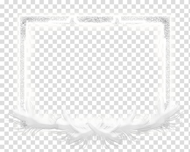 White Black Pattern, White feather frame transparent background PNG clipart