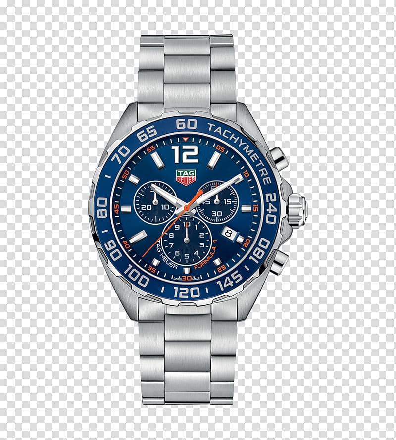 Formula One Chronograph TAG Heuer Watch Tachymeter, Blue Tiger mechanical watches TAG Heuer watches male table transparent background PNG clipart