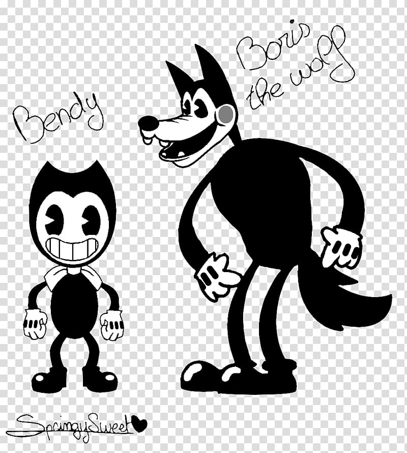 Bendy and the Ink Machine Dog Five Nights at Freddy\'s Drawing , baby wolf coloring pages group transparent background PNG clipart