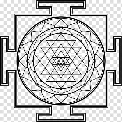 Sri Yantra Mandala Coloring book, symbol transparent background PNG clipart