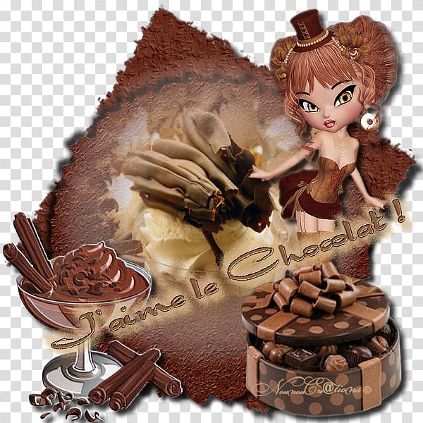 Chocolate cake Party Figurine Girl, abonne toi transparent background PNG clipart