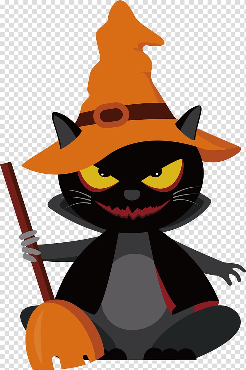 Cat , Black cat magician transparent background PNG clipart