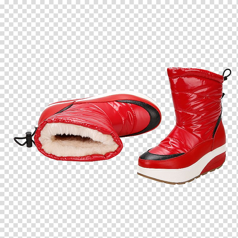 Snow boot Snow boot Shoe, Red snow boots transparent background PNG clipart
