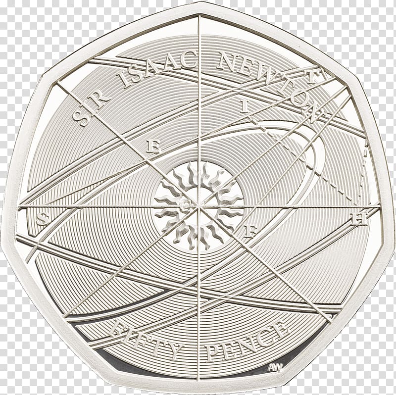 Royal Mint Fifty pence Proof coinage Piedfort, silver coin transparent background PNG clipart