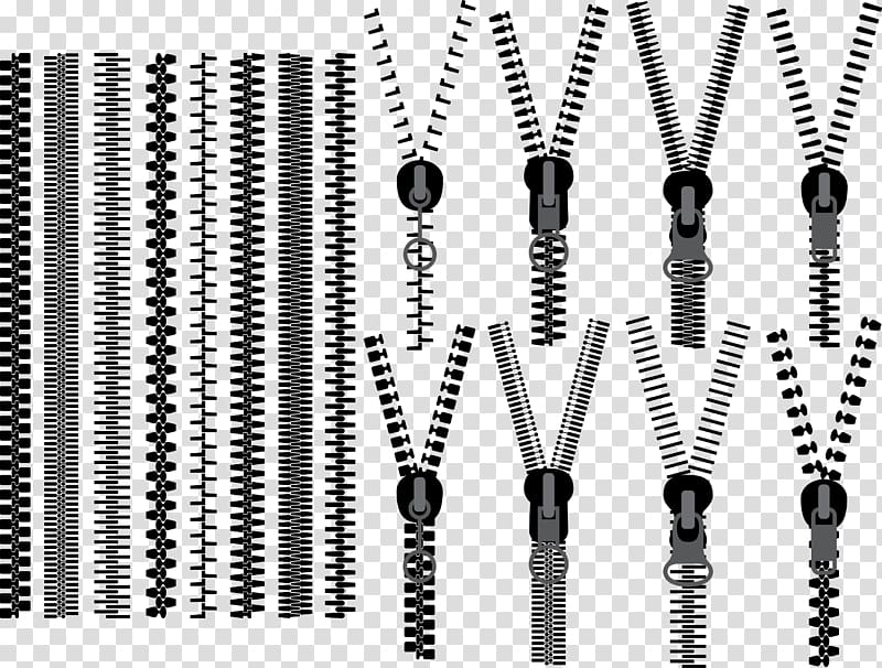 black zippers illustration, Zipper Clothing, clothes zipper transparent background PNG clipart