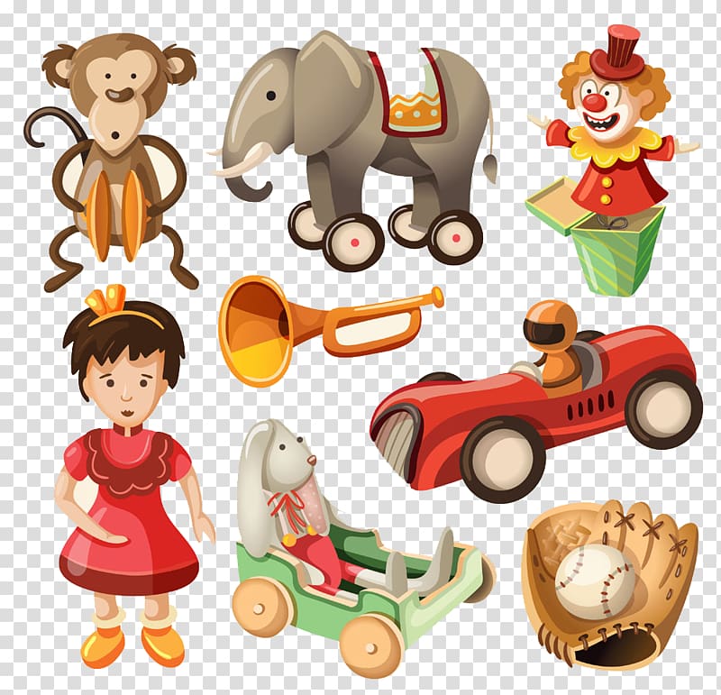 Cartoon animals and children transparent background PNG clipart