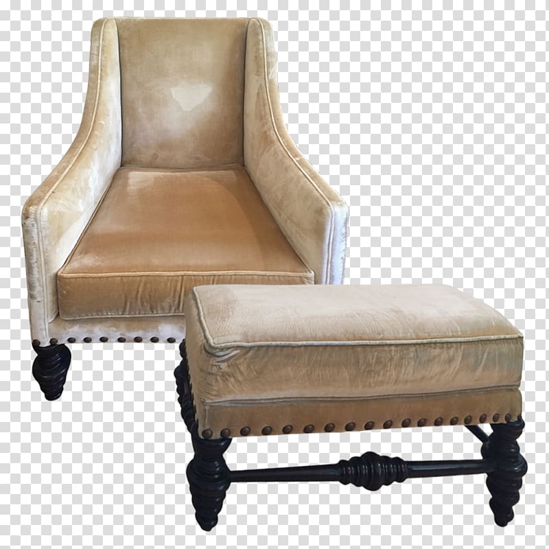 Club chair Foot Rests Furniture Upholstery, upholstered ottoman transparent background PNG clipart