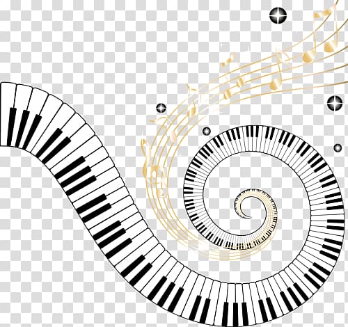 black and white keys and melodies transparent background PNG clipart