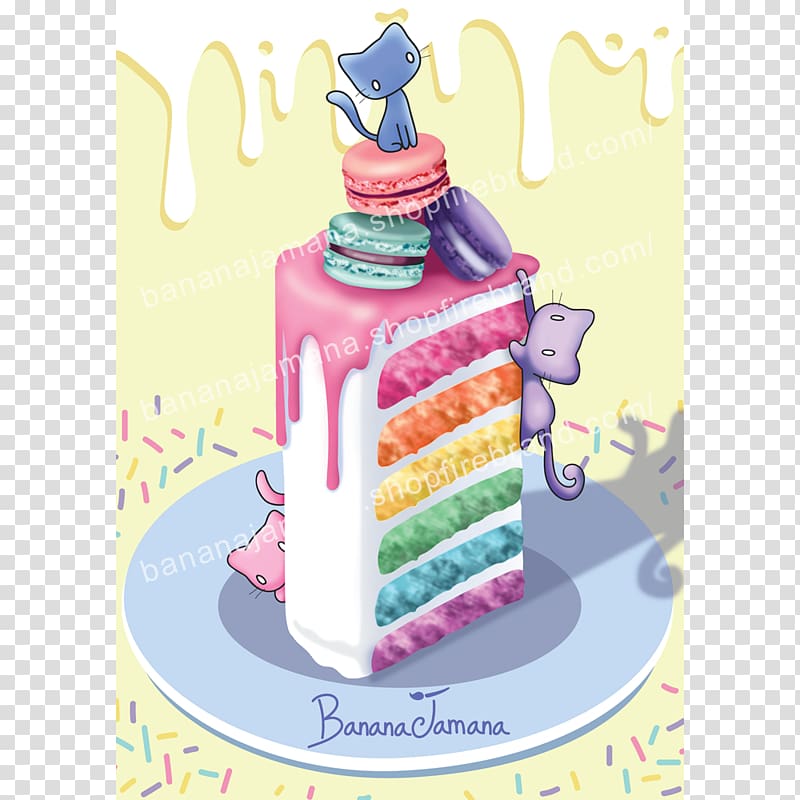 Birthday cake Torte Rainbow cookie Frosting & Icing, cake poster transparent background PNG clipart