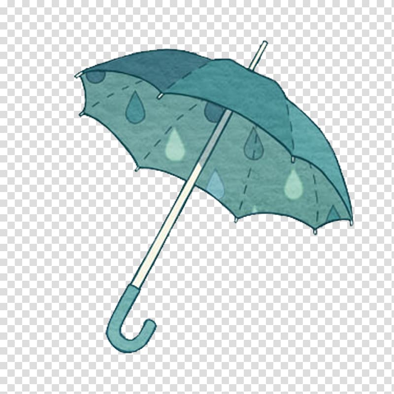 Umbrella Cartoon , Dark green hand painted umbrella decorative pattern transparent background PNG clipart