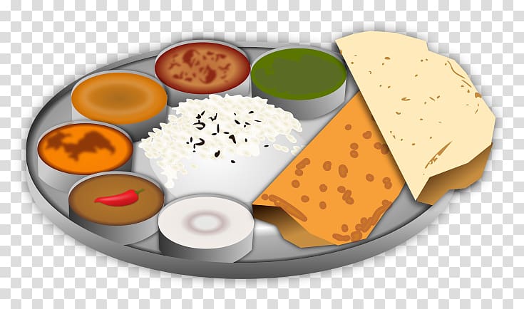 thali platter , Indian cuisine Vegetarian cuisine Roti Naan , Plated Meal transparent background PNG clipart