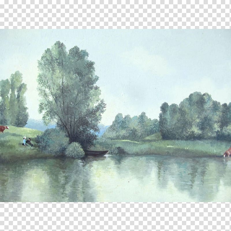 Watercolor painting Bayou Pond Floodplain, painting transparent background PNG clipart