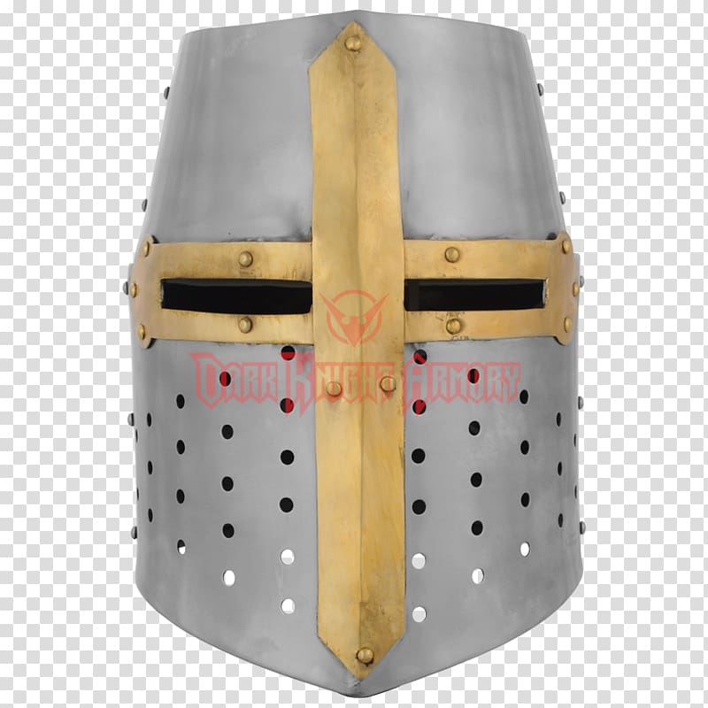 Crusades Middle Ages 14th century Great helm Helmet, Helmet transparent background PNG clipart