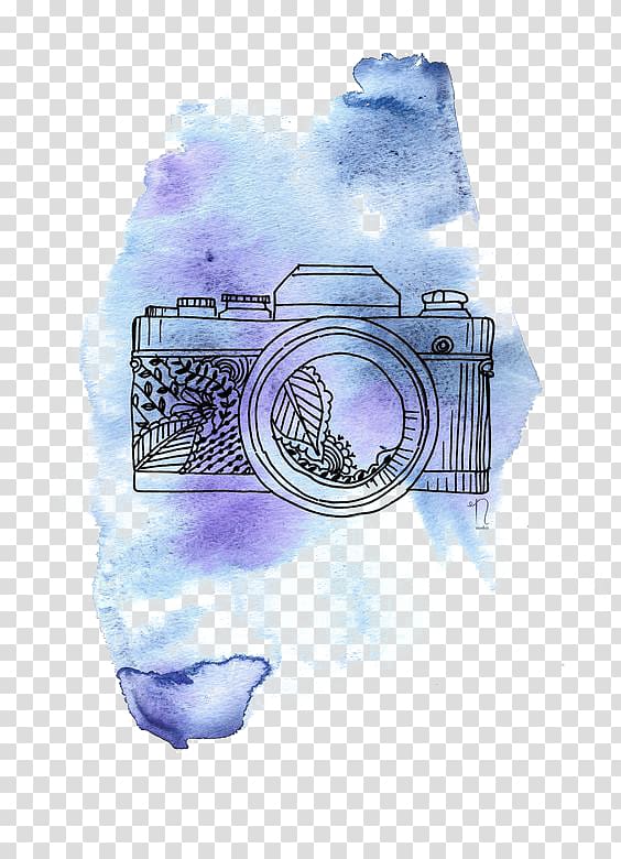 DSLR camera sketch illustration, camera transparent background PNG clipart