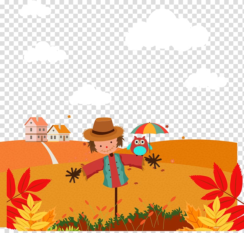 Landscape Autumn Euclidean , Scarecrow children transparent background PNG clipart