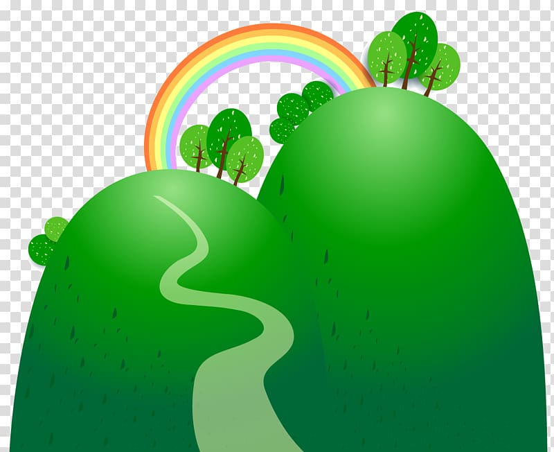 Cartoon, material rainbow hillside transparent background PNG clipart